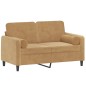 vidaXL 2-Sitzer-Sofa mit Zierkissen Braun 120 cm Samt vidaXL 2-Sitzer-Sofa mit Zierkissen Braun 120 cm Samt