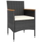 vidaXL 4-tlg. Gartenstuhl und Hocker Set Poly Rattan Schwarz vidaXL 4-tlg. Gartenstuhl und Hocker Set Poly Rattan Schwarz