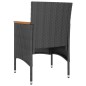 vidaXL 4-tlg. Gartenstuhl und Hocker Set Poly Rattan Schwarz vidaXL 4-tlg. Gartenstuhl und Hocker Set Poly Rattan Schwarz