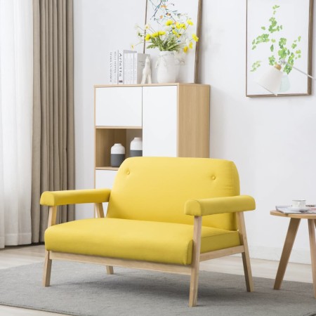 vidaXL 2-Sitzer-Sofa Stoff Gelb