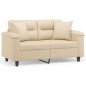 vidaXL 2-Sitzer-Sofa mit Kissen Creme 120 cm Mikrofasergewebe vidaXL 2-Sitzer-Sofa mit Kissen Creme 120 cm Mikrofasergewebe