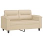 vidaXL 2-Sitzer-Sofa mit Kissen Creme 120 cm Mikrofasergewebe vidaXL 2-Sitzer-Sofa mit Kissen Creme 120 cm Mikrofasergewebe