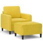 vidaXL Sessel mit Hocker Gelb 60 cm Samt vidaXL Sessel mit Hocker Gelb 60 cm Samt