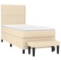 vidaXL Boxspringbett mit Matratze Creme 100x200 cm Stoff vidaXL Boxspringbett mit Matratze Creme 100x200 cm Stoff