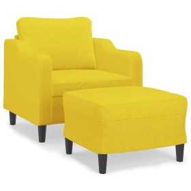vidaXL Sessel mit Hocker Hellgelb 60 cm Stoff