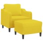 vidaXL Sessel mit Hocker Hellgelb 60 cm Stoff vidaXL Sessel mit Hocker Hellgelb 60 cm Stoff