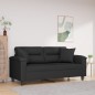 vidaXL 2-Sitzer-Sofa mit Kissen Schwarz 140 cm Mikrofasergewebe vidaXL 2-Sitzer-Sofa mit Kissen Schwarz 140 cm Mikrofasergewebe