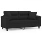 vidaXL 2-Sitzer-Sofa mit Kissen Schwarz 140 cm Mikrofasergewebe vidaXL 2-Sitzer-Sofa mit Kissen Schwarz 140 cm Mikrofasergewebe