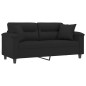 vidaXL 2-Sitzer-Sofa mit Kissen Schwarz 140 cm Mikrofasergewebe vidaXL 2-Sitzer-Sofa mit Kissen Schwarz 140 cm Mikrofasergewebe