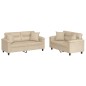 vidaXL 2-tlg. Sofagarnitur mit Kissen Creme Mikrofasergewebe vidaXL 2-tlg. Sofagarnitur mit Kissen Creme Mikrofasergewebe