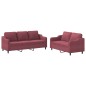 vidaXL 2-tlg. Sofagarnitur mit Kissen Weinrot Stoff vidaXL 2-tlg. Sofagarnitur mit Kissen Weinrot Stoff