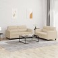 vidaXL 2-tlg. Sofagarnitur mit Kissen Creme Mikrofasergewebe vidaXL 2-tlg. Sofagarnitur mit Kissen Creme Mikrofasergewebe