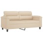 vidaXL 2-tlg. Sofagarnitur mit Kissen Creme Mikrofasergewebe vidaXL 2-tlg. Sofagarnitur mit Kissen Creme Mikrofasergewebe