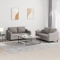 vidaXL 2-tlg. Sofagarnitur mit Kissen Taupe Stoff vidaXL 2-tlg. Sofagarnitur mit Kissen Taupe Stoff