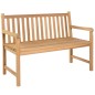 Gartenbank mit Cremeweißer Auflage 120 cm Massivholz Teak Gartenbank mit Cremeweißer Auflage 120 cm Massivholz Teak