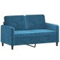 vidaXL 2-tlg. Sofagarnitur mit Kissen Blau Samt vidaXL 2-tlg. Sofagarnitur mit Kissen Blau Samt