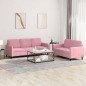 vidaXL 2-tlg. Sofagarnitur Rosa Samt vidaXL 2-tlg. Sofagarnitur Rosa Samt