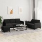vidaXL 3-tlg. Sofagarnitur Schwarz Samt vidaXL 3-tlg. Sofagarnitur Schwarz Samt