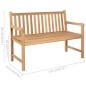 Gartenbank mit Cremeweißer Auflage 120 cm Massivholz Teak Gartenbank mit Cremeweißer Auflage 120 cm Massivholz Teak