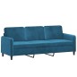 vidaXL 2-tlg. Sofagarnitur mit Kissen Blau Samt vidaXL 2-tlg. Sofagarnitur mit Kissen Blau Samt