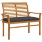 Gartenbank mit Anthrazit Auflage 112 cm Massivholz Teak Gartenbank mit Anthrazit Auflage 112 cm Massivholz Teak