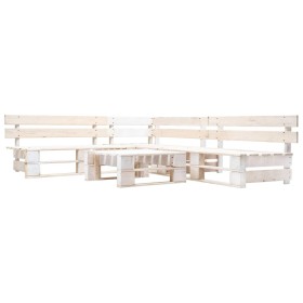 vidaXL 4-tlg. Paletten-Lounge-Set Holz Weiß