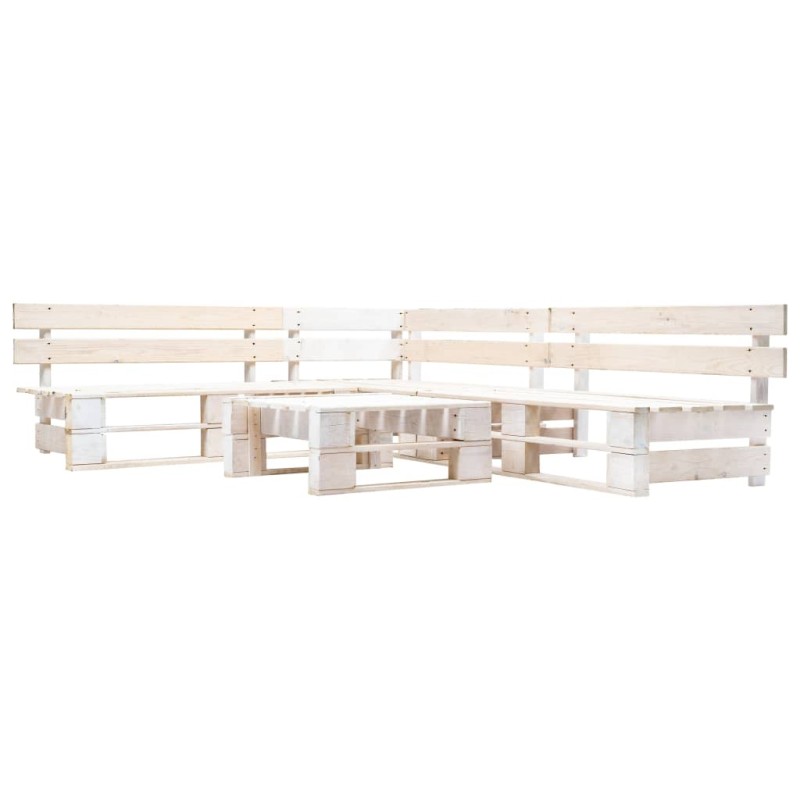 vidaXL 4-tlg. Paletten-Lounge-Set Holz Weiß vidaXL 4-tlg. Paletten-Lounge-Set Holz Weiß