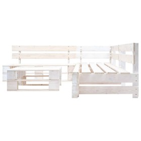 vidaXL 4-tlg. Paletten-Lounge-Set Holz Weiß
