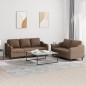 vidaXL 2-tlg. Sofagarnitur mit Kissen Braun Stoff vidaXL 2-tlg. Sofagarnitur mit Kissen Braun Stoff