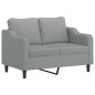 vidaXL 2-tlg. Sofagarnitur mit Kissen Hellgrau Stoff vidaXL 2-tlg. Sofagarnitur mit Kissen Hellgrau Stoff