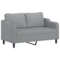 vidaXL 2-tlg. Sofagarnitur mit Kissen Hellgrau Stoff vidaXL 2-tlg. Sofagarnitur mit Kissen Hellgrau Stoff