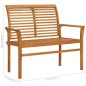 Gartenbank mit Anthrazit Auflage 112 cm Massivholz Teak Gartenbank mit Anthrazit Auflage 112 cm Massivholz Teak