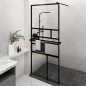 vidaXL Duschwand mit Ablage für Walk-In-Dusche Schwarz 90x195 cm ESG vidaXL Duschwand mit Ablage für Walk-In-Dusche Schwarz 90x195 cm ESG