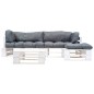 vidaXL 4-tlg. Paletten-Lounge-Set mit Kissen in Grau Holz vidaXL 4-tlg. Paletten-Lounge-Set mit Kissen in Grau Holz
