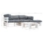 vidaXL 4-tlg. Paletten-Lounge-Set mit Kissen in Grau Holz vidaXL 4-tlg. Paletten-Lounge-Set mit Kissen in Grau Holz
