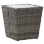 vidaXL 5-tlg. Garten-Bistro-Set Poly Rattan und Hartglas Grau vidaXL 5-tlg. Garten-Bistro-Set Poly Rattan und Hartglas Grau