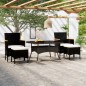 vidaXL 5-tlg. Garten-Essgruppe Poly Rattan und Hartglas Schwarz vidaXL 5-tlg. Garten-Essgruppe Poly Rattan und Hartglas Schwarz