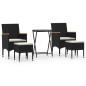 vidaXL 5-tlg. Garten-Bistro-Set Poly Rattan und Hartglas Schwarz vidaXL 5-tlg. Garten-Bistro-Set Poly Rattan und Hartglas Schwarz