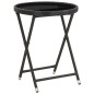vidaXL 5-tlg. Garten-Bistro-Set Poly Rattan und Hartglas Schwarz vidaXL 5-tlg. Garten-Bistro-Set Poly Rattan und Hartglas Schwarz