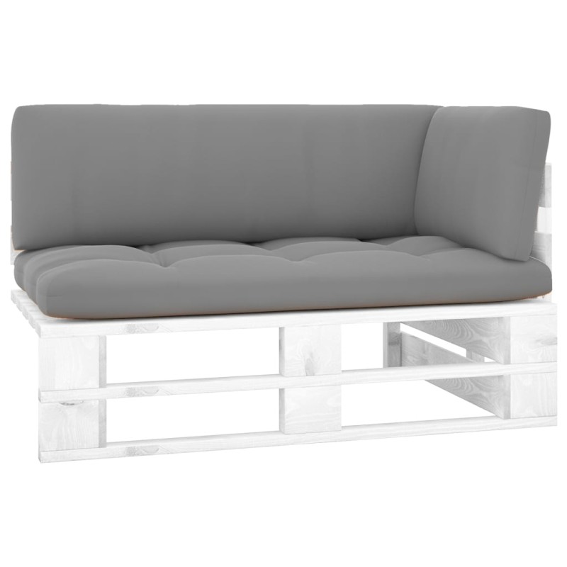 vidaXL Outdoor-Ecksofa Paletten Kiefernholz Imprägniert Weiß vidaXL Outdoor-Ecksofa Paletten Kiefernholz Imprägniert Weiß