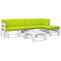vidaXL 4-tlg. Paletten-Lounge-Set Weiß Imprägniertes Kiefernholz vidaXL 4-tlg. Paletten-Lounge-Set Weiß Imprägniertes Kiefernholz