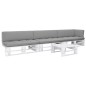 vidaXL 4-tlg. Paletten-Lounge-Set Weiß Imprägniertes Kiefernholz vidaXL 4-tlg. Paletten-Lounge-Set Weiß Imprägniertes Kiefernholz
