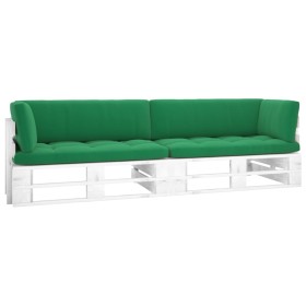 vidaXL 2-Sitzer-Palettensofa Weiß Imprägniertes Kiefernholz