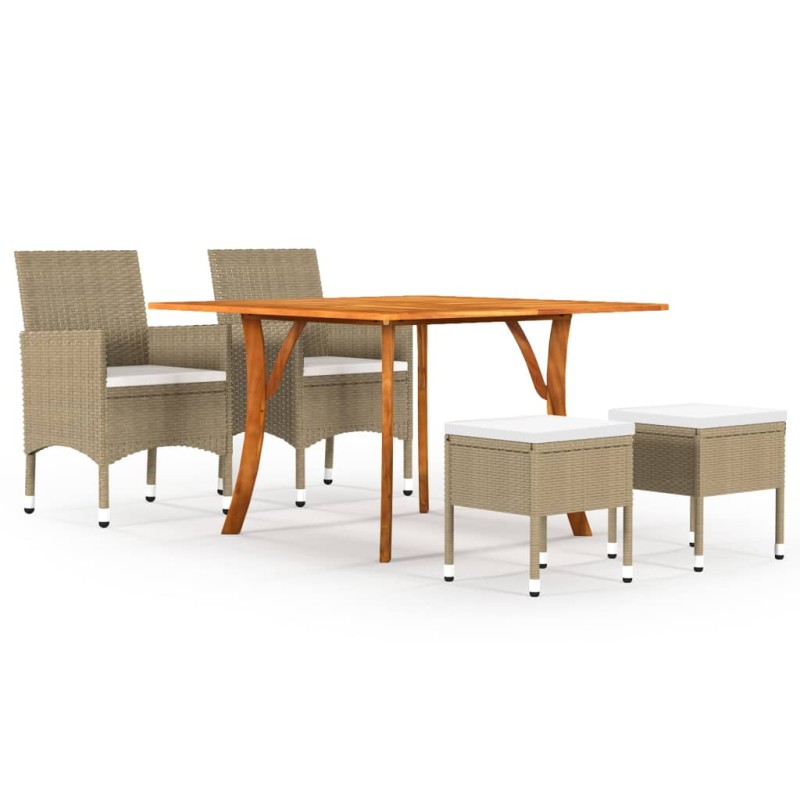 vidaXL 5-tlg. Garten-Essgruppe Beige vidaXL 5-tlg. Garten-Essgruppe Beige
