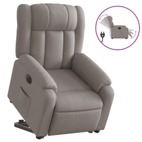 vidaXL Relaxsessel mit Aufstehhilfe Elektrisch Taupe Stoff
