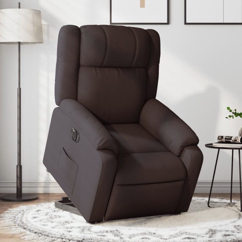 vidaXL Relaxsessel mit Aufstehhilfe Elektrisch Dunkelbraun Stoff vidaXL Relaxsessel mit Aufstehhilfe Elektrisch Dunkelbraun Stoff