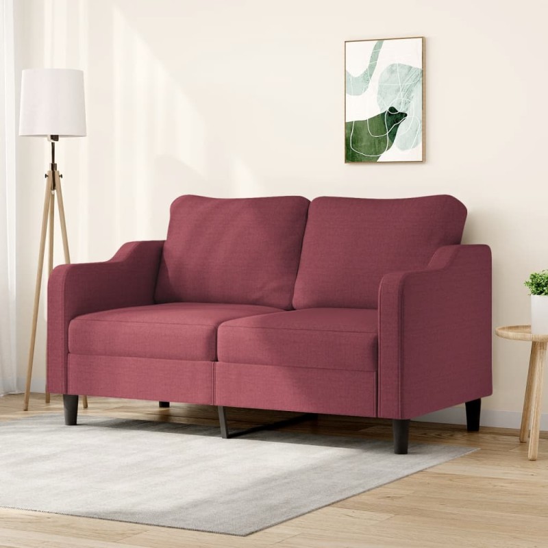 vidaXL 2-Sitzer-Sofa Weinrot 140 cm Stoff vidaXL 2-Sitzer-Sofa Weinrot 140 cm Stoff
