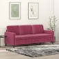 vidaXL 3-Sitzer-Sofa Weinrot 180 cm Samt vidaXL 3-Sitzer-Sofa Weinrot 180 cm Samt