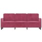 vidaXL 3-Sitzer-Sofa Weinrot 180 cm Samt vidaXL 3-Sitzer-Sofa Weinrot 180 cm Samt