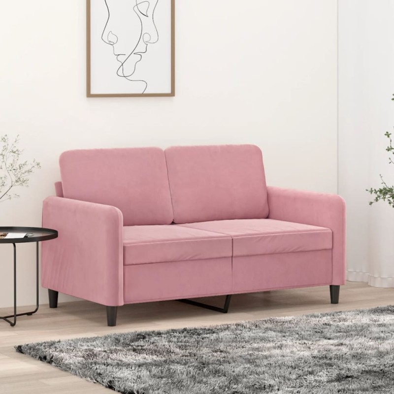 vidaXL 2-Sitzer-Sofa Rosa 120 cm Samt vidaXL 2-Sitzer-Sofa Rosa 120 cm Samt